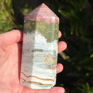 Large Ocean Jasper Crystal Tower with Orbs and Tons of Colors (OBJ - Sea Jasper)